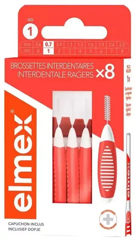 Elmex Brossettes Interdentaires Pack de 8 Brossettes – Taille 0,7 mm