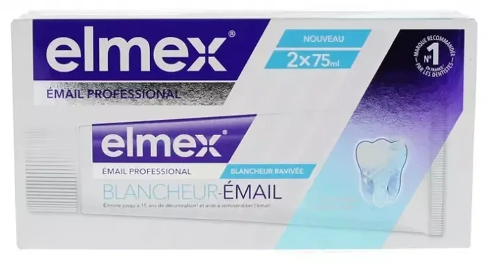 Elmex Dentifrice Blancheur Émail 2 x 75 ml