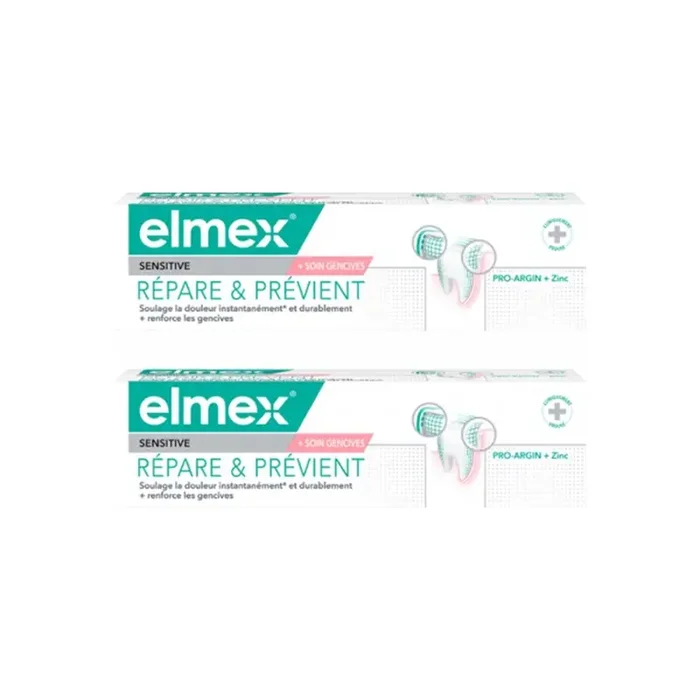 Elmex dentifrice Sensitive Professional Repare & Previent lot de 2x75ml