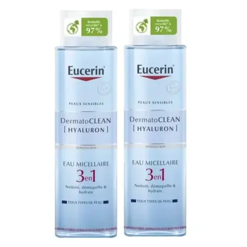 EUCERIN DERMATOCLEAN Eau Micellaire 3 en 1 – Lot de 2x400ml