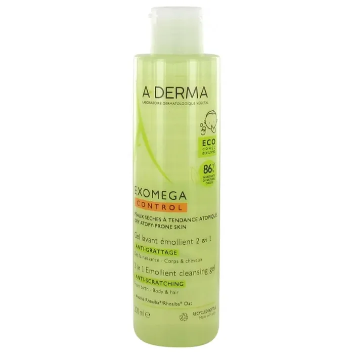 EXOMEGA CONTROL GEL LAVANT EMOLLIENT ANTI-GRATTAGE 2 en 1 – 200ML A-DERMA