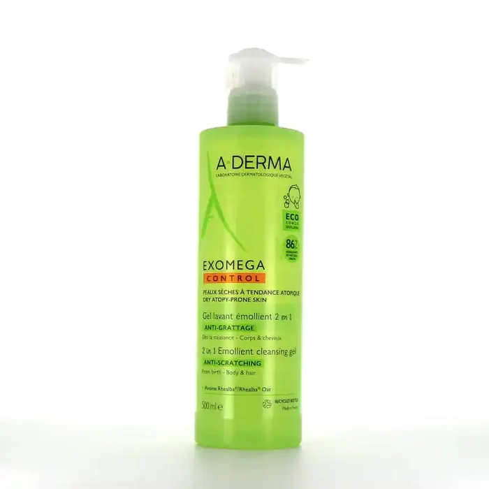EXOMEGA CONTROL GEL LAVANT EMOLLIENT ANTI-GRATTAGE 2 en 1 – 500ML A-DERMA