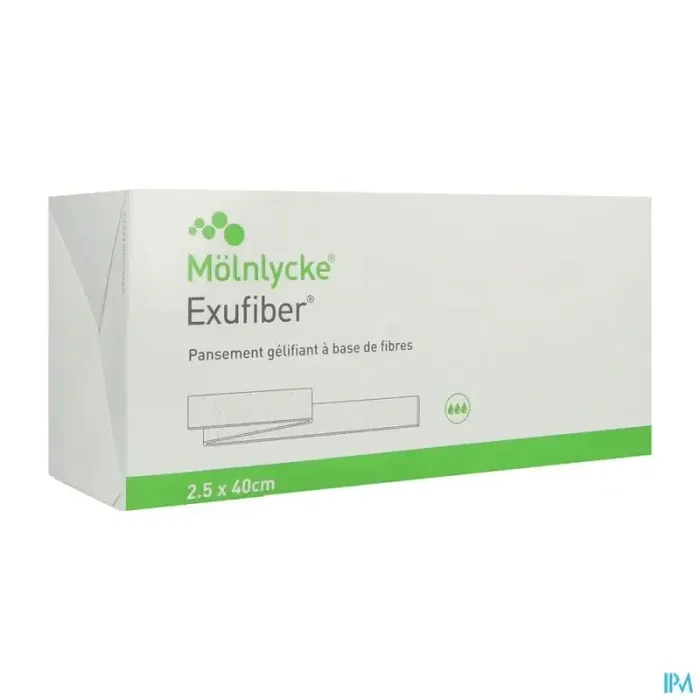 Exufiber meche pansement gelifiant à base de fibre sterile 25cm x 40cm 16