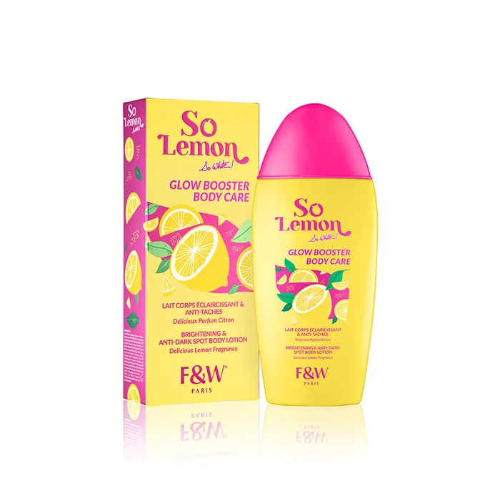 FAIR & WHITE SO LEMON ≡ Lait Corps Éclaircissant & Anti-taches Glow Booster