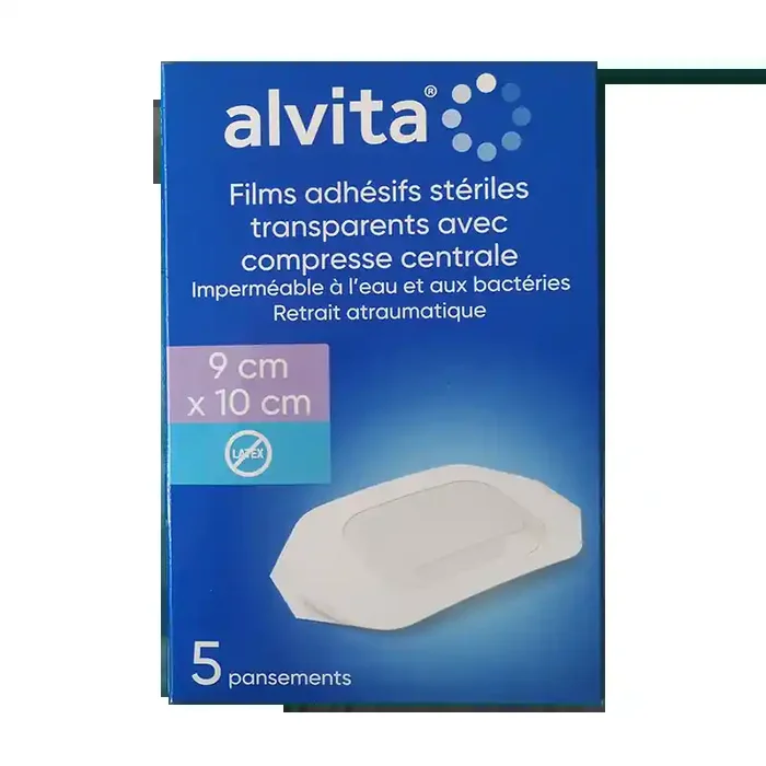 FILMS ADHESIFS STERILES TRANSPARENTS 9CM X 10CM X5 ALVITA