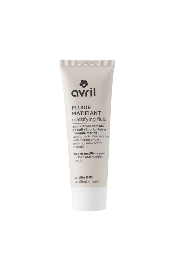 Fluide matifiant bio – Peaux mixtes à grasses – Visage