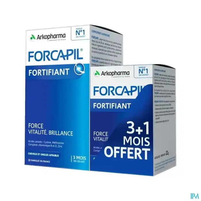 Forcapil fortifiant cheveux et ongles gélule 180 + 60