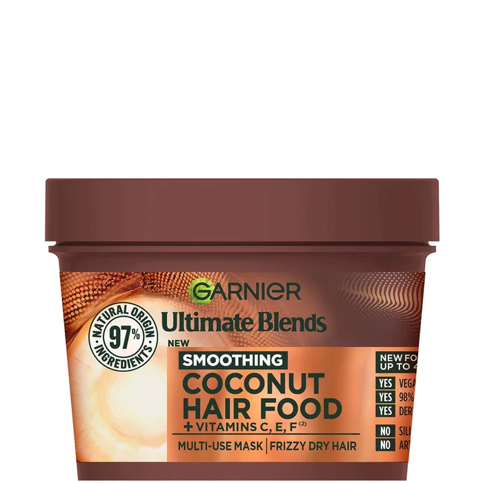 Garnier FRUCTIS Hair Food Huile de Coco 3-en-1 Masque Nourrissant pour Cheveux Frisés 390 ml