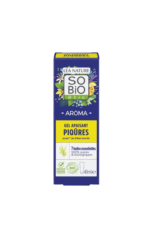 Gel apaisant piqûres bio – Aloe vera & huiles essentielles – Corps – 40 ml