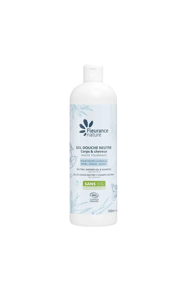 Gel douche neutre bio – Aloe vera & eau florale d’oranger – 500 ml