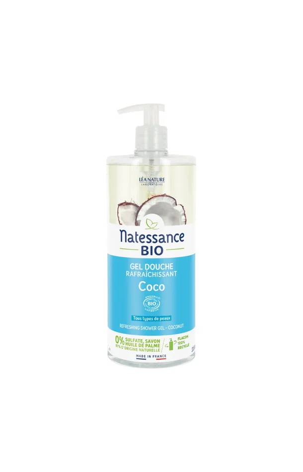 Gel douche rafraîchissant bio – Eau de coco – 1 L