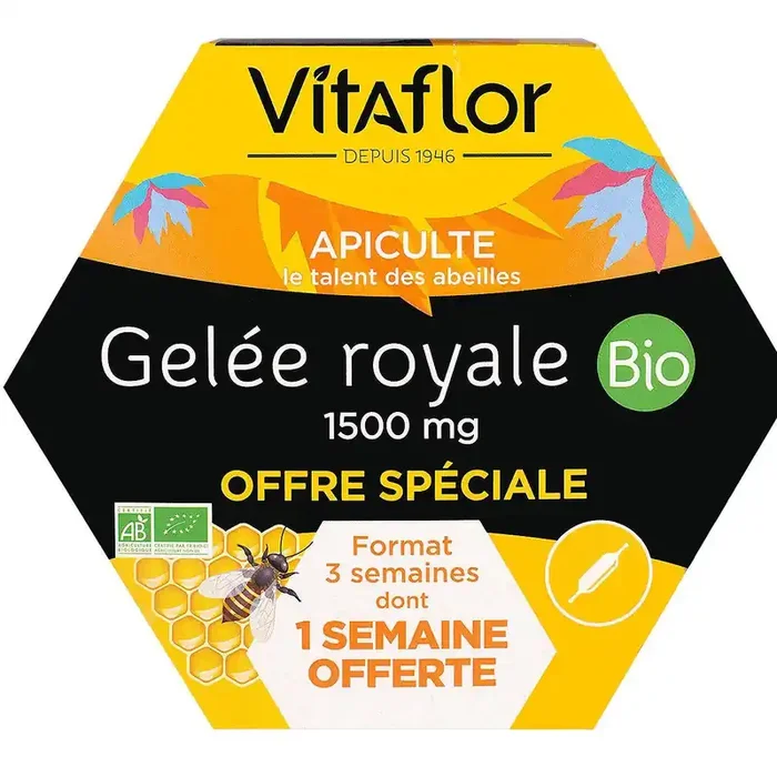 Gelée royale bio 1500mg 20x15ml (1 semaine offerte)