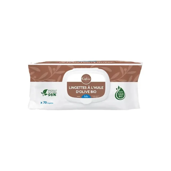 Gifrer lingettes a l‘huile d‘olive bio 70 unites