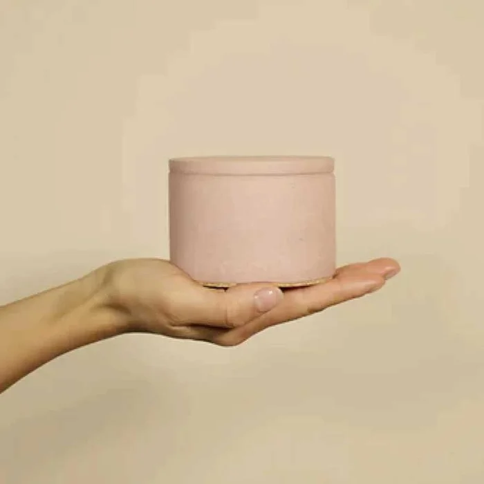 Grand pot pour nettoyant ou démaquillant – Beige rosé