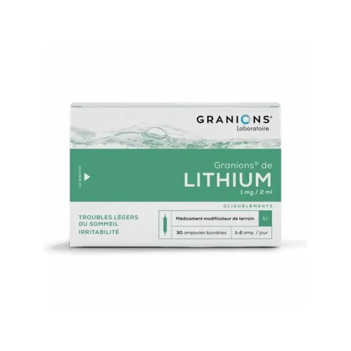 Granions de lithium 30 ampoules 60ml