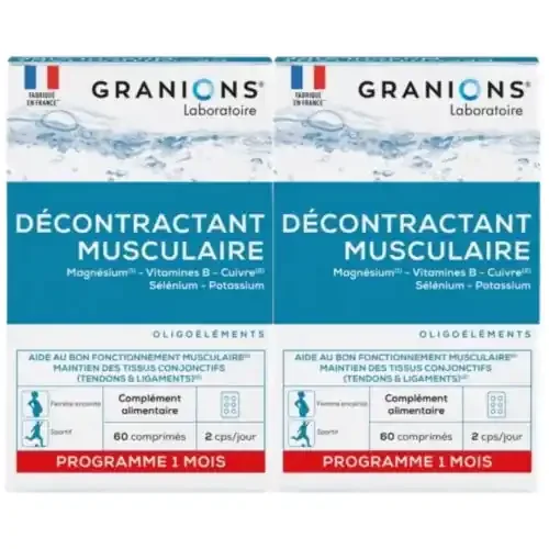 GRANIONS DÉCONTRACTANT MUSCULAIRE – Lot de 2×60 comprimés