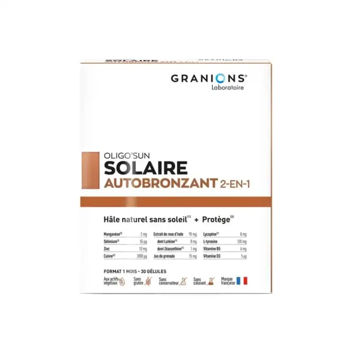 Granions Oligo‘Sun autobronzant 2 en 1 – 1 mois 30 gelules