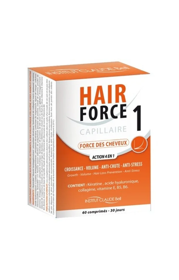 Hair Force 1 – Action 4-en-1 – Croissance, volume, anti-chute et protection – 1 mois