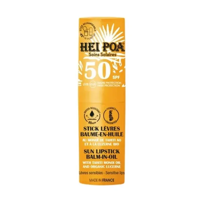 Hei Poa – Stick Lèvres SPF50 – Lèvres Sensibles, 4g