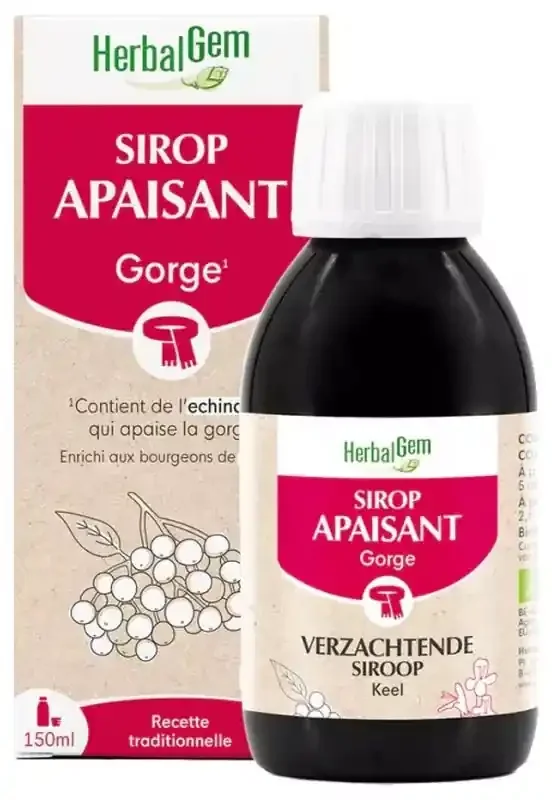 Herbalgem Sirop Refroidissement Apaise la Gorge Irritée et Calme Les Voies Respiratoires Recette Traditionnelle Enrichie Aux Bourgeons 150 ml