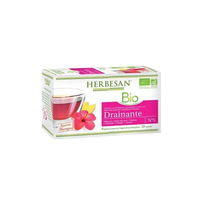 Herbesan infusion reine des pres drainante bio 20 sachets