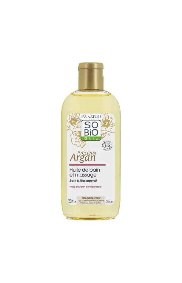 Huile de bain & massage bio – Huile d’argan – 150 ml