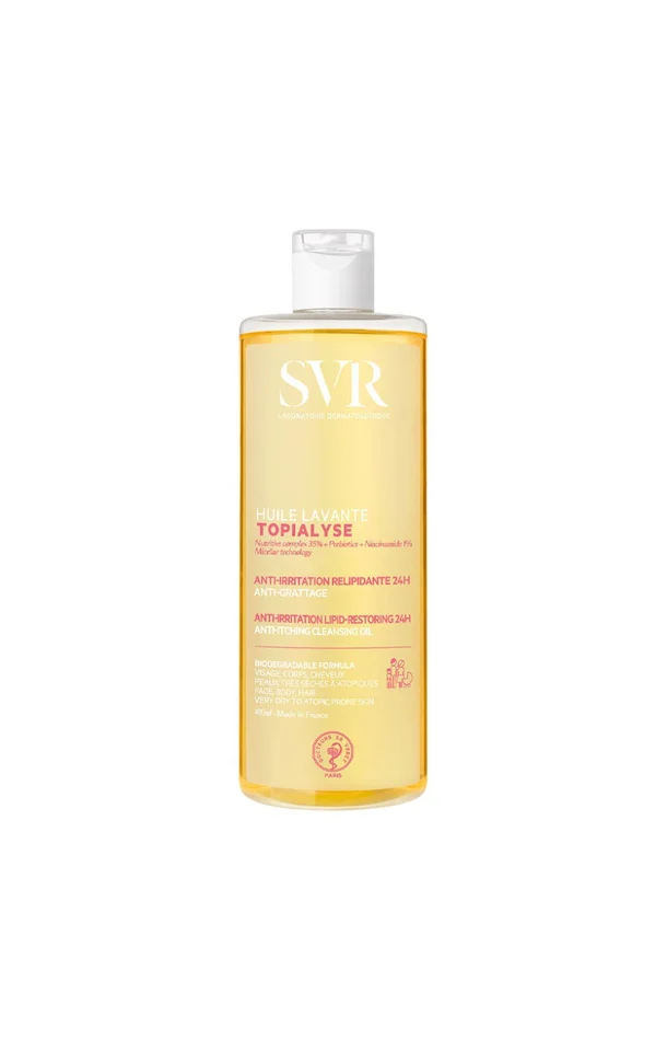 Huile lavante anti-irritation – Topialyse – Peaux sensibles à très sèches – Corps – 400 ml
