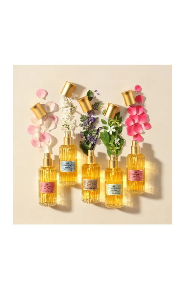 Huile nourrissante – Rose & citron vert – Corps & cheveux – 100 ml