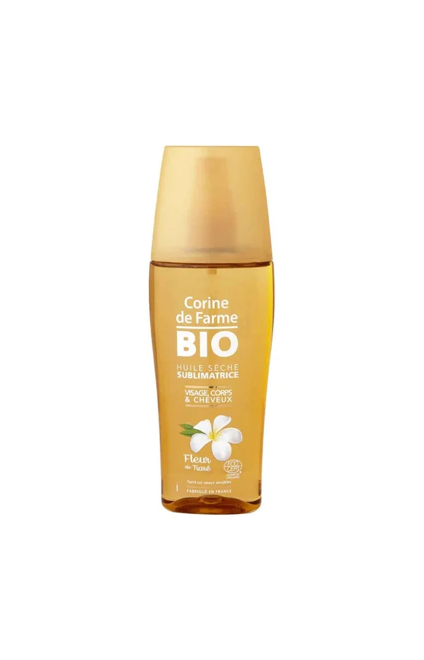Huile sèche sublimatrice bio – Huile d’argan & monoï – Visage, corps & cheveux – 150 ml