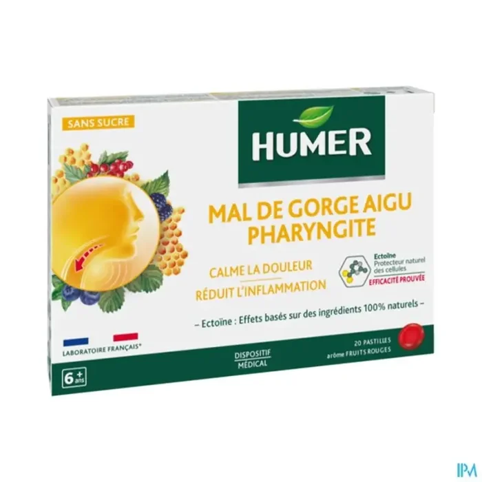 Humer mal gorge aigu pharyngite fruits rouges pastille 20