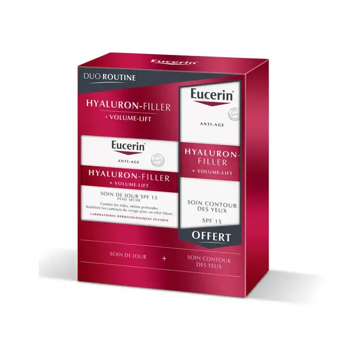 HYALURON FILLER SOIN ANTI AGE JOUR SPF15 PS 50ML + SOIN YEUX SPF15 – 15ML OFFERT EUCERIN