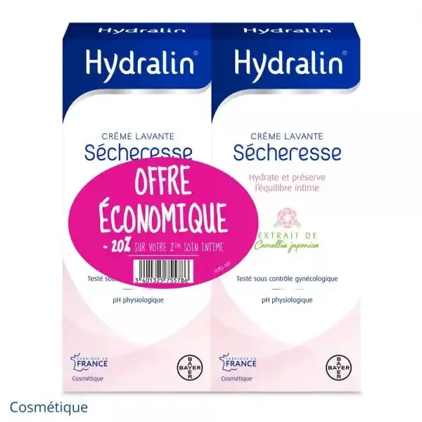 Hydralin Sécheresse Soin d‘hygiène intime 2 x 200 ml
