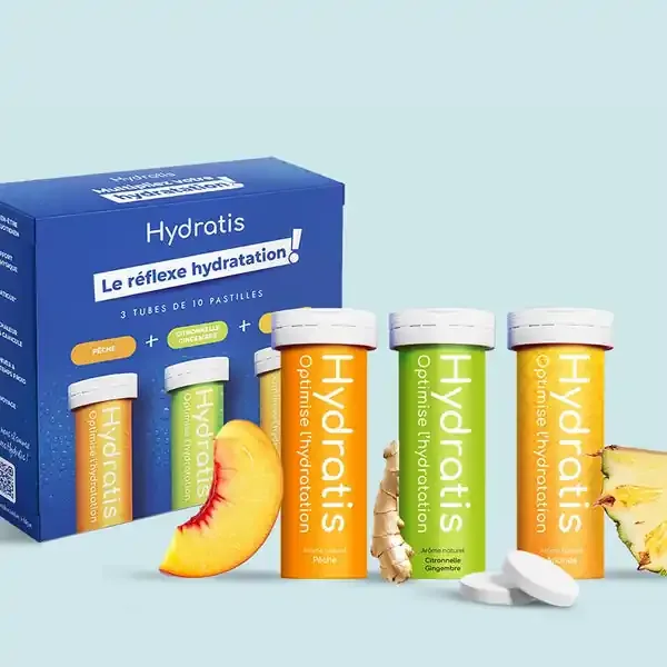 Hydratis Mini pack découverte 3 Tubes – Pêche- Ananas – Citronelle gingembre