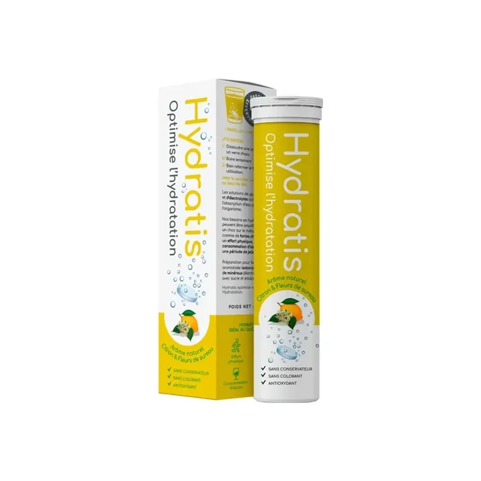 Hydratis solution d‘hydratation citron & fleurs de sureau 20 pastilles