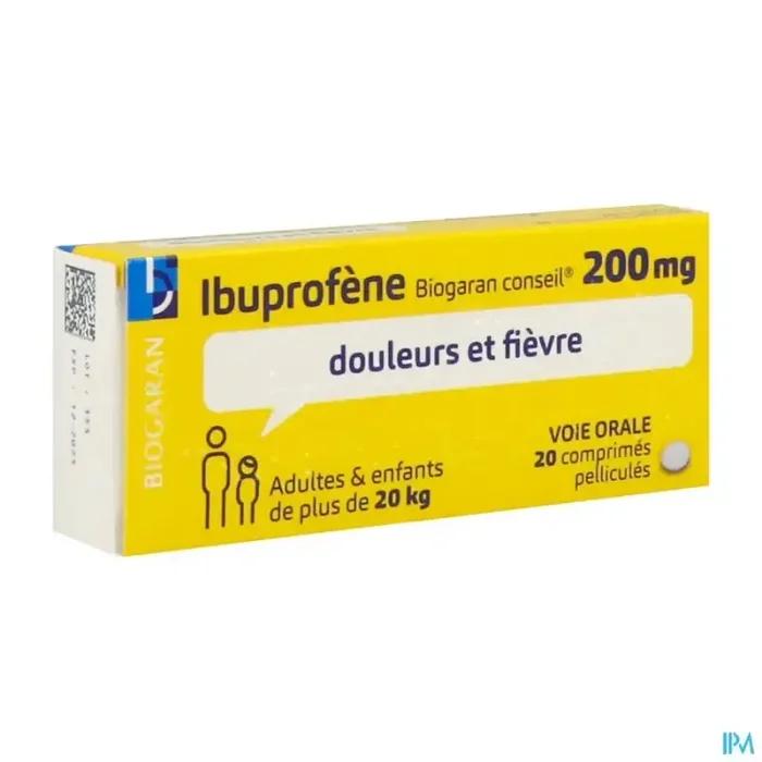 Ibuprofene biogaran conseil 200mg comprimé 20