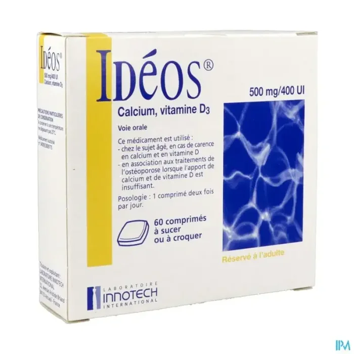 Ideos 500mg/400ui comprimé à sucer ou à croquer 60