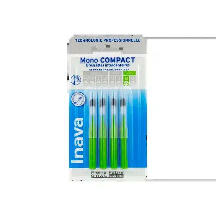 Inava Mono Compact vert ISO6 – 4 brossettes interdentaires