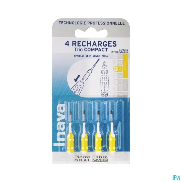 Inava trio compact brossette recharge jaune x3