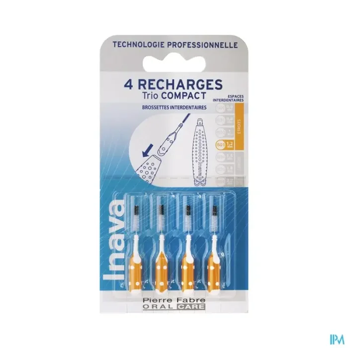 Inava trio compact brossette recharge orange x3