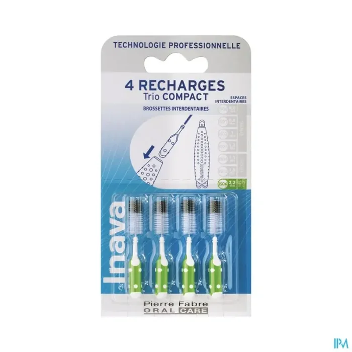 Inava trio compact brossette recharge verte x3