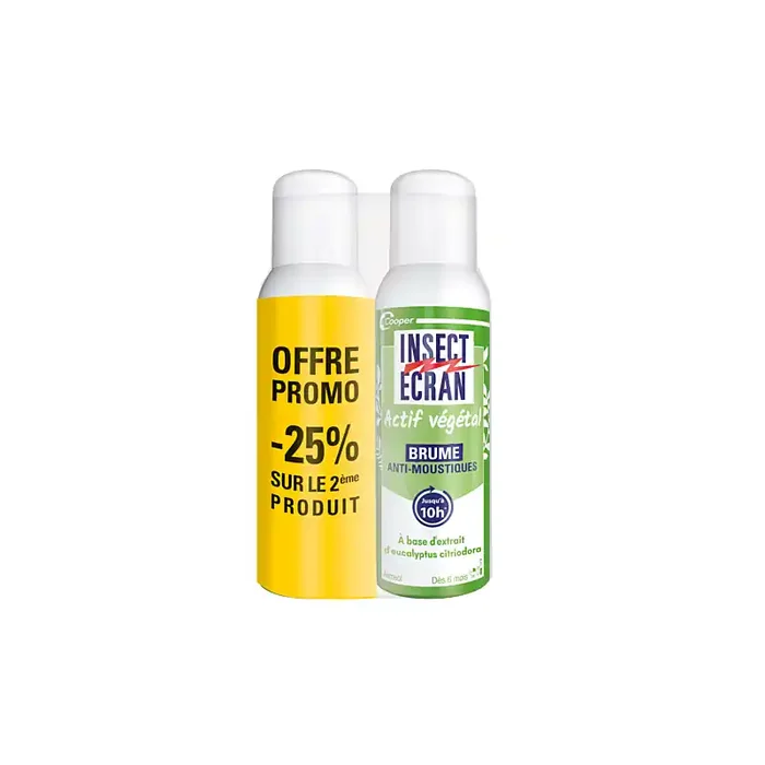 INSECT ECRAN ACTIF VEGETAL BRUME ANTI- MOUSTIQUES LOT DE 2 X 100ML