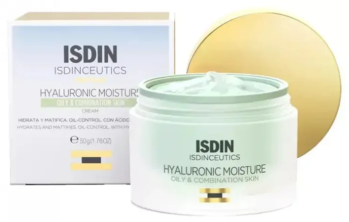 Isdin Isdinceutics Crème de Jour Hyaluronic Moisture Hydratante Peaux Grasses et Mixtes 50 g