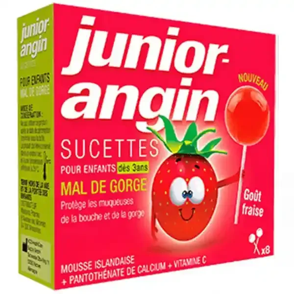 Junior Angin Sucettes Enfants Goût Fraise x 8