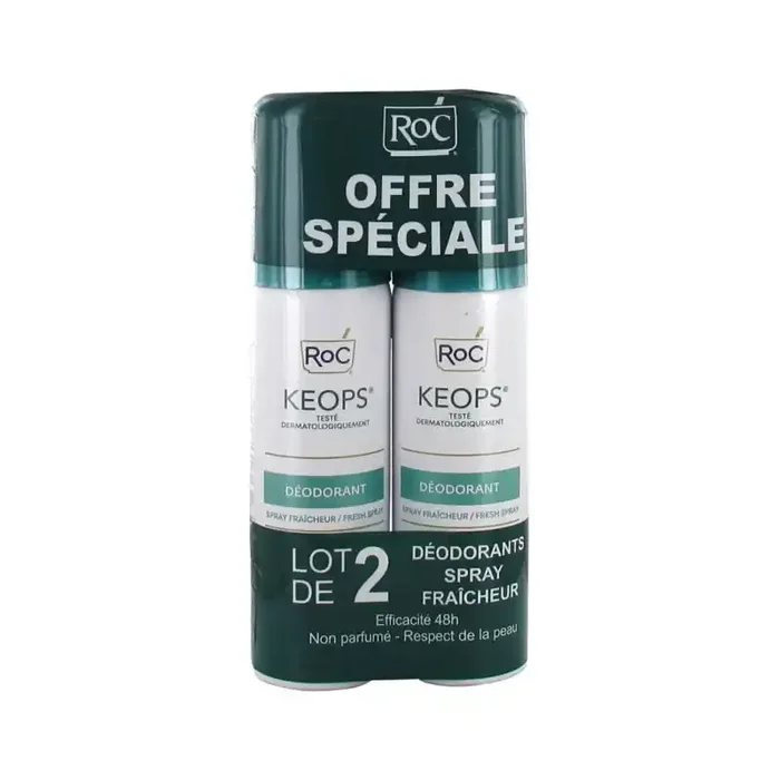 KEOPS DEODORANT SPRAY FRAICHEUR LOT DE 2x100ML ROC