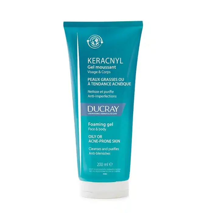 KERACNYL GEL MOUSSANT PEAUX ACNEIQUES BIO 200ML DUCRAY