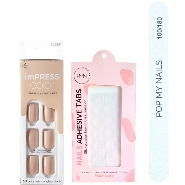 Kit de faux ongles – imPRESS Color – Latte – 30 capsules