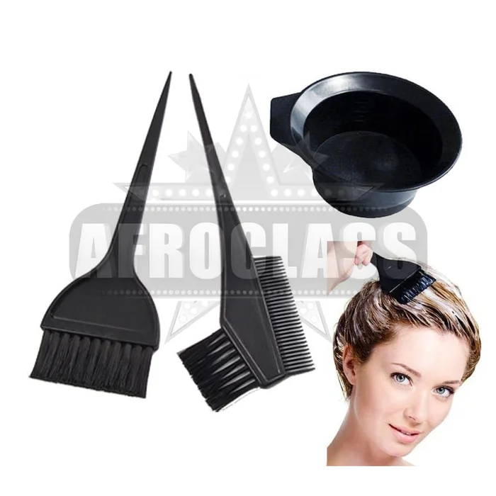 Kit pour Teinture Coloration des Cheveux 3 Pcs Bol Peigne Pinceaux