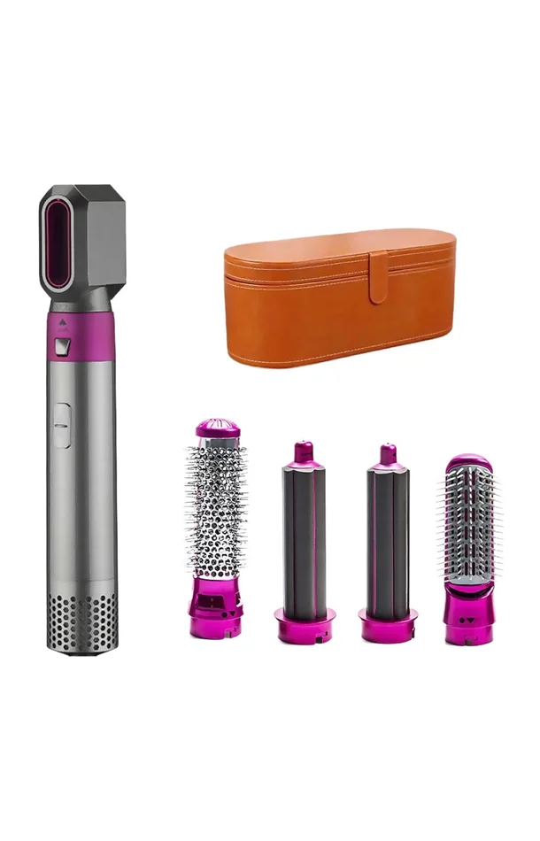 Kit sèche-cheveux 5-en-1 – Lissage, séchage & bouclage – 6 produits