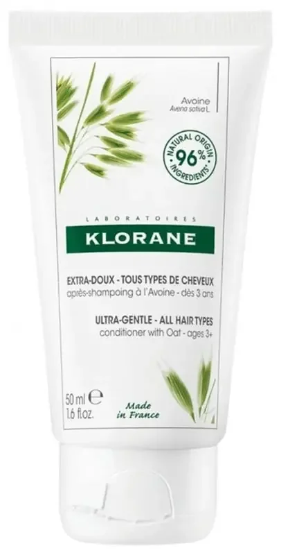 Klorane Avoine Soin Après-Shampoing Extra-Doux au Lait d‘Avoine – Usage Fréquent – Tous Types de Cheveux Dès 3 Ans 50 ml