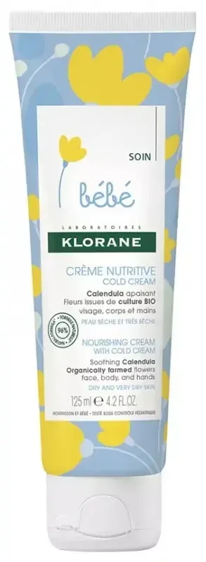 Klorane Calendula Bébé – Crème Nutritive Au Cold Cream Et ? Peau Sèche et Trèsèche 125 ml